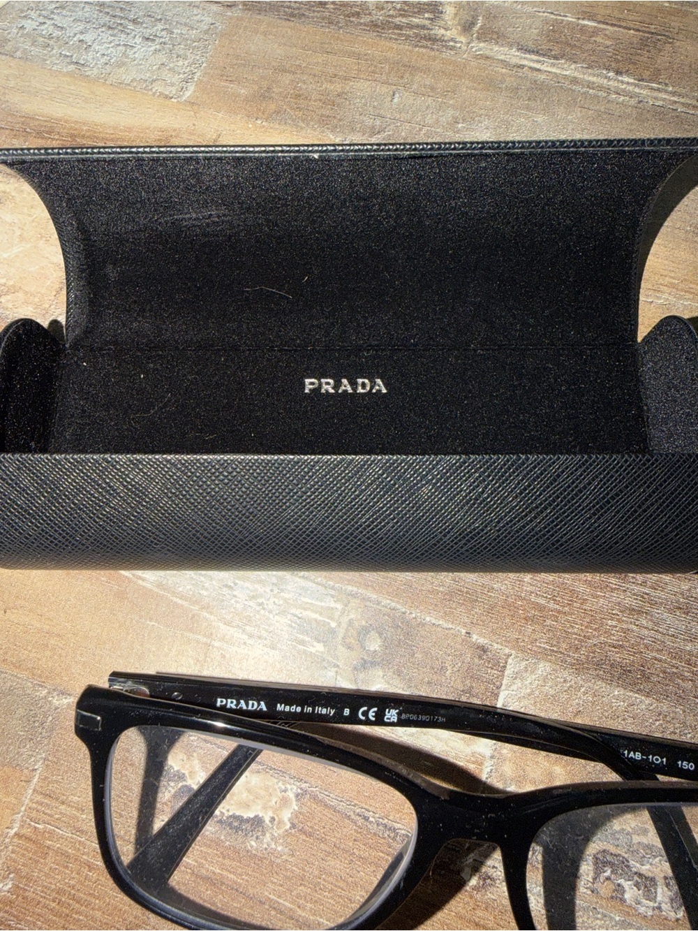 Prada Black Full-Rim Rectangular Glasses - Picture 6 of 6